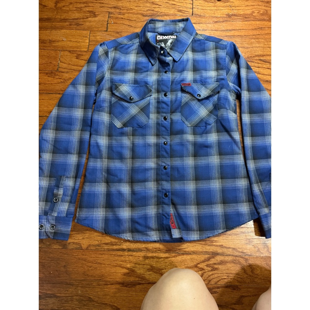 Dixxon Flannel Co Michael Myers Halloween Blue Plaid D-Tech Shirt Womens Medium